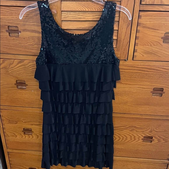 As U Wish Black Sequin Ruffle Dress - Picture 4 of 8